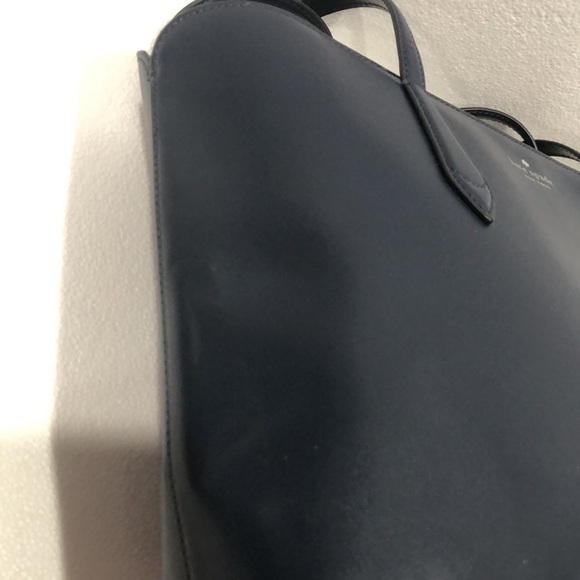 Kate Spade Navy Blue Leather Tote EUC - Picture 10 of 13